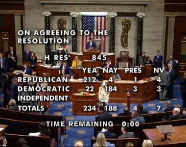 “仅次于驱逐”，美媒：美众议院通过决议，谴责巴勒斯坦裔众议员言论