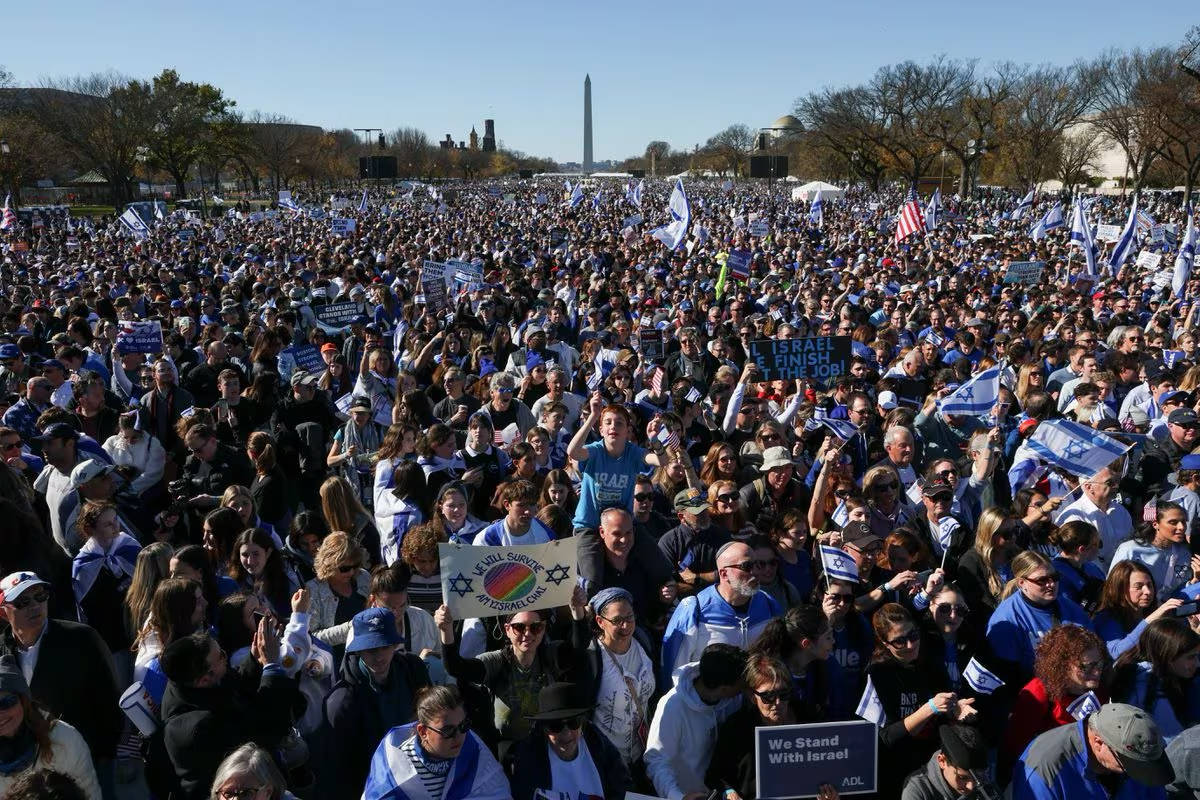 华盛顿发生大规模挺以色列示威，主办方称“约20万人参加”