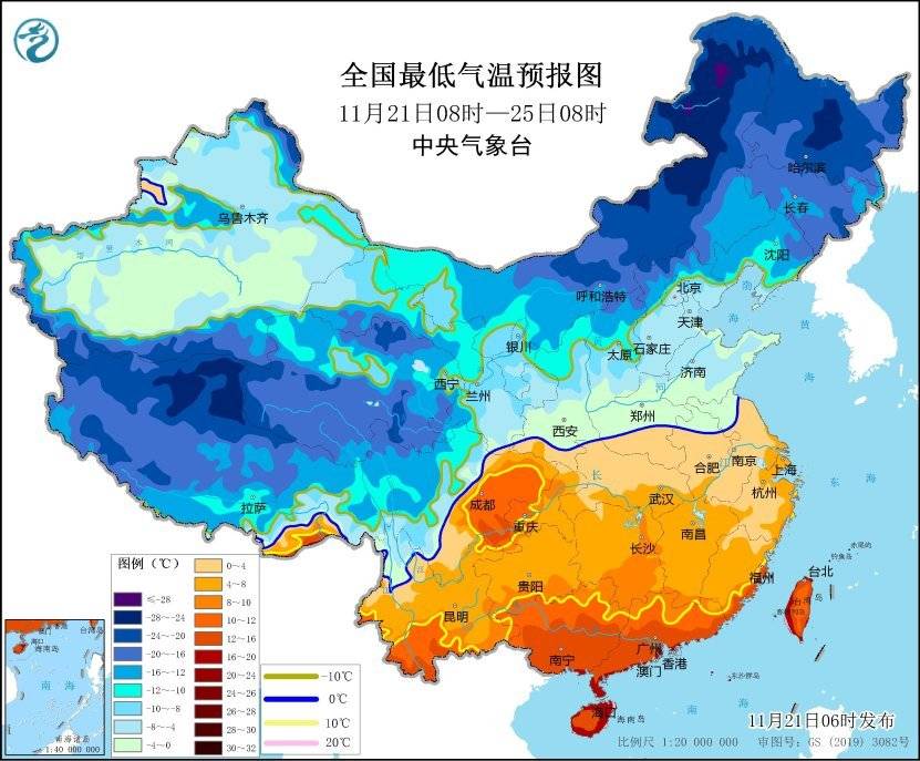 寒潮、暴雪等三预警连发！局地最低温将降至-30℃以下